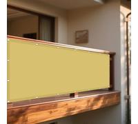 Voile d'ombrage Toile 670 x 740 cm Une Protection des Rayons UV Voile d'ombrage Terrasse avec Corde Libre et Oeillets pour Potager Serre Terrasse Patio Jardin, Couleur Crème