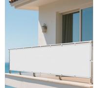 Voile d'ombrage Toile 75 x 130 cm Résistant Aux UV Voile d'ombrage Terrasse Résistant l'eau Polyester Idéal pour Jardin, Balcon et Terrasse, Blanc