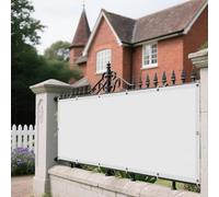 Voile d'ombrage Toile 75 x 255 cm Anti 98% UV Contre Le Vent Résistant PES Polyester Voiles d'ombrage avec Le Kit de Fixation pour Jardin Terrasse Balcon Extérieur, Blanc