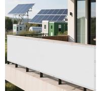 Voile d'ombrage Toile d'ombrage 1.5 x 6.5 m Protection Solaire Polyester Résistant Aux UV Brise Vue avec Oeillets pour Patio Jardin, Terrasse, Extérieur, Balcon, Blanc