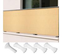 Voile d'ombrage Toile d'ombrage 130 x 365 cm Protection des Rayons 95% UV Voiles Solaire avec 4 Morceaux de Corde pour Terrasse Jardin Extérieur Balcon, Couleur Crème