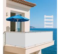 Voile d'ombrage Toile d'ombrage 180 x 600 cm Imperméable Protection UV 98% Rayons PES Toile avec Oeillets pour Jardin Terrasse Camping Sable, Blanc