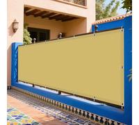 Voile d'ombrage Toile d'ombrage 310 x 310 cm Protection Solaire avec Cordons Filet Extérieur avec 4 Morceaux de Corde pour Patio Pergola Jardin Exterieur, Jaune Sable