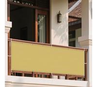 Voile d'ombrage Toile d'ombrage 364 x 405 cm Offre Une Protection Contre Les UV Filet Extérieur avec Oeillets et Cordons pour Patio Pergola Jardin Exterieur, Jaune Sable