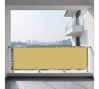 Voile d'ombrage Toile d'ombrage 368 x 372 cm Imperméable Protection UV 98% Toile pour Serre avec Cordons pour Patio Jardin Terrasse Extérieur, Jaune Sable