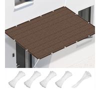 Voile d'ombrage Toile d'ombrage 480 x 520 cm Respirante Protection UV 95% Toile de Protection Solaire avec 4 Morceaux de Corde pour Potager Serre Terrasse Patio Jardin, Brun