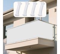 Voile d'ombrage Toile d'ombrage 65 x 290 cm Imperméable PES Protection 98% UV Toile de Protection Solaire avec Oeillets Cordons pour Jardin Terrasse Camping Sable, Blanc