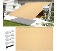 Voile d'ombrage Toile Ombrage 180 x 220 cm, Espirante en HDPE, Anti 98% UV Contre Le Vent, Filet Ombrage Pergola Filets D'Ombrage, Filet dombrage Rectangle, pour Extérieur, Balcon, Couleur Crème