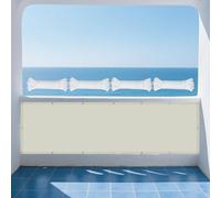Voile d'ombrage Toile Rectangulaire 150 x 345 cm Protection des Rayons UV Bache Ombrages avec Oeillets Cordons pour Terrasse Jardin Extérieur Balcon, Blanc cassé
