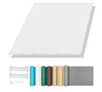Voile d'ombrage Toile Rectangulaire 165 x 370 cm Rayons UV à 98% Voile de Parasol Anti UV avec Corde Libre et Oeillets pour Balcon Terrasse Exterieur Patio Piscine, Blanc