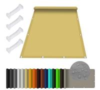 Voile d'ombrage Toile Rectangulaire 2 x 4 m Imperméable Protection UV 98% Toile d'ombrage pour Serre avec Oeillets et Cordons pour Patio Jardin Terrasse, Couleur Crème