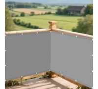 Voile d'ombrage Toile Rectangulaire 200 x 440 cm Anti UV Contre Le Vent PES Toile d'ombrage avec 4 Morceaux de Corde pour Jardin, Serre, Patio, Terrasse et Camping, Gris Clair