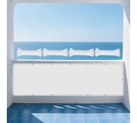 Voile d'ombrage Toile Rectangulaire 220 x 315 cm Protection des Rayons UV Bache Ombrages avec Oeillets Cordons pour Terrasse Jardin Extérieur Balcon, Blanc