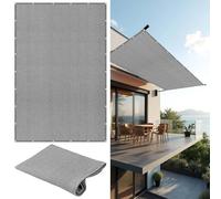 Voile d'ombrage Toile Rectangulaire 320 x 580 cm Coupe Ventpour La Couverture Résistant Aux UV Brise Vue avec Oeillets Cordons pour Patio Jardin Terrasse Extérieur Balcon, Gris Clair