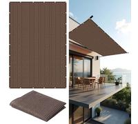 Voile d'ombrage Toile Rectangulaire 410 x 440 cm Coupe Ventpour La Couverture Résistant Aux UV Brise Vue avec Oeillets Cordons pour Patio Jardin Terrasse Extérieur Balcon, Brun