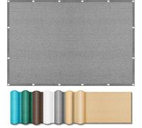 Voile d'ombrage Toile Rectangulaire 547 x 593 cm Respirante Protection UV 98% Rayons Diffuseur D’Ombre Respirante HDPE pour Jardin, Terrasse, Camping, Balcon, Gris Clair