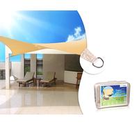 GreenBlue Voile d'ombrage GB505 carrée UV crème pour jardin et piscine 5 m