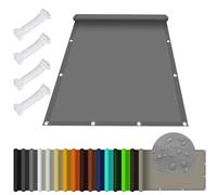 Voile d'ombrage, Toile Solaire Voile Rectangulaire 3.2 x 4 m Imperméable Protection UV 98% Protection Visuelle Écran de Balcon avec Oeillets et Cordons pour Patio Jardin Terrasse, Gris Clair