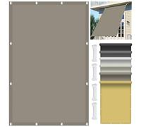 Voile d'ombrage, Toile Solaire Voile Rectangulaire 3.2 x 7 m Imperméable Protection UV 98% Protection Visuelle Écran de Balcon Polyester pour Patio Jardin Terrasse, Taupe