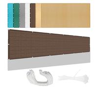 Voile D'Ombrage, Toile Solaire Voile Rectangulaire 407 x 408 cm HDPE Anti-Déchirure Toile Ombrage Auvent avec Le Kit de Fixation pour Extérieur Jardin Terrass Balcon, Brun