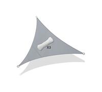 Voile d'ombrage Triangle Imperméable Polyester avec Corde 3x3x3m Gris