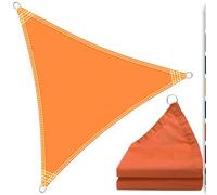 Voile d'ombrage Triangle Imperméable Protection UV 2.5m x 2.5m x 2.5m Bâche dombrages avec Cordes de Fixation Protection Solaire pour Jardin Patio Terrasse Camping Extérieur Balcon. Orange