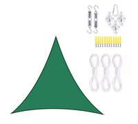 Voile d'ombrage triangulaire 2 x 2 x 2 m avec kit d'installation - Tissu Oxford 420D imperméable avec cordes - Protection UV pour terrasse, jardin, piscine, fête - Vert foncé
