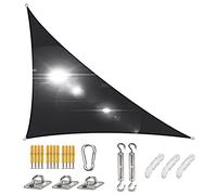 Voile d'ombrage triangulaire 4 x 4 x 5,7 m - Imperméable avec protection UV pour jardin, terrasse et espaces extérieurs avec kit d'installation bloquant les rayons UV à 95 %.