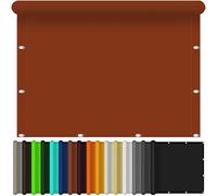 Voile d'ombrage Triangulaire 65 x 100 cm Filet Brise Vue Anti UV Indéchirable, sans Perçage Coupe-Vent avec Cordes de Fixation pour Patio Terrasse Extérieur, Rouge Rouille