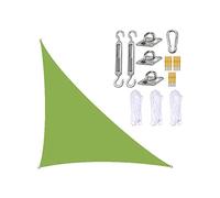 Voile d'ombrage triangulaire à angle droit - Bloque 98 % des rayons UV - Avec kit de fixation - Pour extérieur, terrasse, jardin, pelouse, activités - Vert - 4 x 4 x 5,7 m