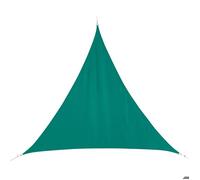 Voile d'ombrage triangulaire ""Curacao"" émeraude 3x3x3m en polyester - Hespéride