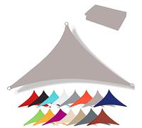 Voile d'ombrage triangulaire de qualité supérieure - Auvent imperméable à 95 % des rayons UV - Tissu Oxford sans couture - Protection pour terrasse et jardin (6 x 6 x 6 m, kaki)