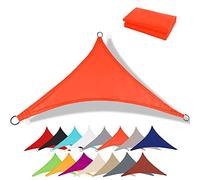 Voile d'ombrage triangulaire de qualité supérieure - Auvent imperméable - Protection UV à 95 % - Tissu Oxford sans couture - Pour extérieur, terrasse et jardin - Taille L, 6 x 6 x 6 m, orange