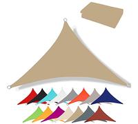 Voile d'ombrage triangulaire de qualité supérieure en tissu Oxford imperméable à 95 % avec protection UV - Design sans couture pour extérieur, terrasse et jardin - 4,5 x 4,5 x 4,5 m - Jaune sable