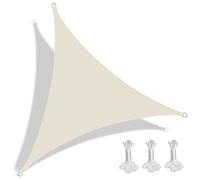 Voile d'Ombrage Triangulaire Etanche 8.8x8.8x8.8m avec Le Kit De Fixation Auvent en Suspension Imperméable pour Jardin Terrasse Balcon, Beige