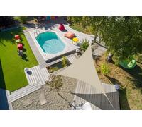 Jardiline – Voile d'ombrage – Triangulaire Flex – 5 x 5 x 5 m – Ivoire multicolore