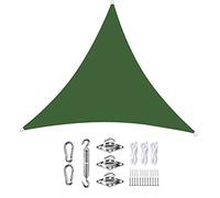 Voile d'ombrage triangulaire imperméable - 4 x 4 x 4 m - Protection UV - Pour jardin et terrasse - Avec corde - Vert foncé - Pour pergola et terrasse