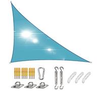 Voile d'ombrage triangulaire imperméable 4 x 4 x 5,7 m Protection UV pour jardin, terrasse et terrasse avec kit de montage 95 % bâche en polyester
