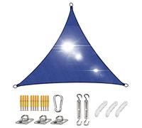 Voile d'ombrage triangulaire imperméable 5 x 5 m pour extérieur, protection UV, auvent en polyester avec kit de matériel de fixation, housse de terrasse résistante aux intempéries
