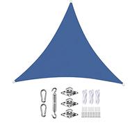 Voile d'ombrage triangulaire imperméable 7,2 x 7,2 x 7,2 m - 98 % anti-UV - Pour extérieur, terrasse, jardin - Bleu marine