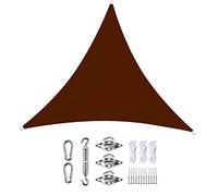 Voile d'ombrage Triangulaire imperméable 8 x 8 x 8 m,coupevent,antiUV,auvent imperméable avec Fixation d'auvent pour extérieur,Patio,Jardin,Cour,arrièrecour,Marron