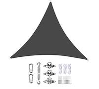 Voile d'ombrage Triangulaire imperméable,8 x 8 x 8 m,coupevent,antiUV,imperméable avec Fixation d'auvent pour terrasse extérieure,terrasse,pergola,Gris foncé
