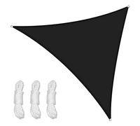 Voile d'ombrage triangulaire imperméable à 98 % contre les rayons UV pour extérieur, jardin, terrasse, pelouse et cour, 3 x 3 x 3 m, noir