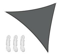 Voile d'ombrage triangulaire imperméable à 98 % contre les rayons UV, pour extérieur, terrasse, jardin et pelouse, 3 x 3 x 3 m, gris foncé, parfait pour terrasses et cours.