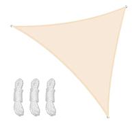 Voile d'ombrage triangulaire imperméable à 98 % contre les rayons UV pour extérieur, terrasse, jardin et cour, 3 x 3 x 3 m, beige, idéal pour la protection solaire et la relaxation en plein air