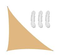Voile d'ombrage triangulaire imperméable à angle droit avec cordes gratuites, protection UV à 98 %, pour terrasse, 3 x 3 x 4,3 m, solution d'ombrage