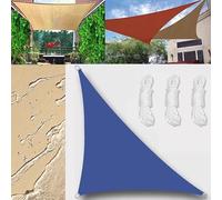 Voile d'ombrage triangulaire imperméable avec corde - 4,6 x 4,6 x 6,5 m - Protection UV - Pour extérieur, jardin et terrasse - Bleu roi