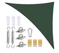 Voile d'ombrage Triangulaire imperméable avec Corde, Protection UV à 95% pour Jardin, terrasse et Piscine. Auvent Durable de 5 x 5 x 7,1 m pour Parasol et abri.