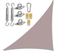 Voile d'ombrage triangulaire imperméable avec kit de fixation pour pique-nique ou camping Kaki 2 x 2 x 2 m