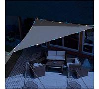 Voile d'ombrage triangulaire imperméable avec lumières LED, protection UV à 95 % en tissu respirant, pour balcon et jardin, gris, 5 x 5 m